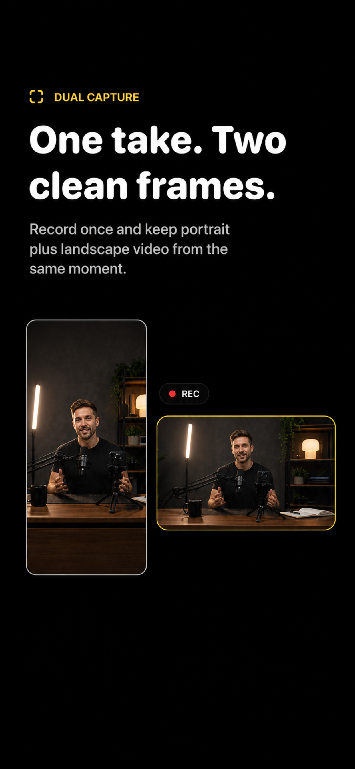 DualShot Video Recorder — portrait 9:16 recording